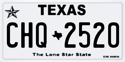 TX license plate CHQ2520