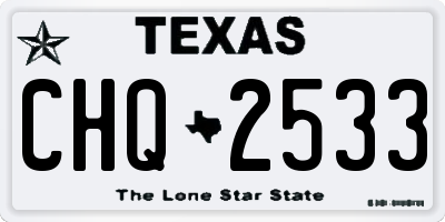 TX license plate CHQ2533