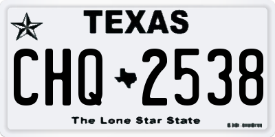 TX license plate CHQ2538