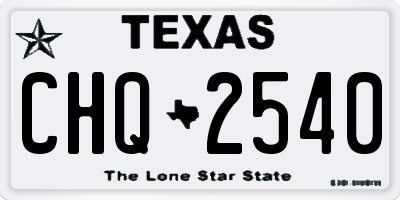 TX license plate CHQ2540