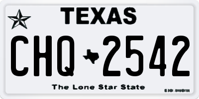 TX license plate CHQ2542