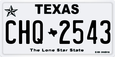 TX license plate CHQ2543