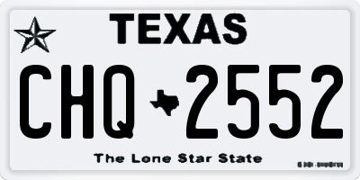 TX license plate CHQ2552