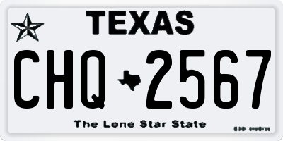 TX license plate CHQ2567