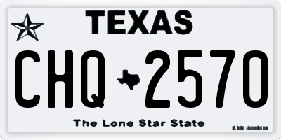 TX license plate CHQ2570