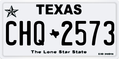 TX license plate CHQ2573