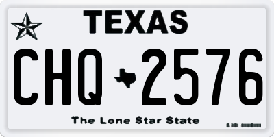 TX license plate CHQ2576