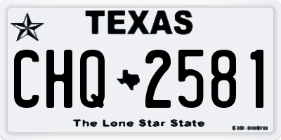 TX license plate CHQ2581