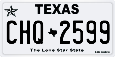 TX license plate CHQ2599