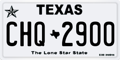 TX license plate CHQ2900