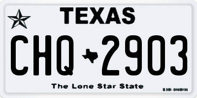 TX license plate CHQ2903
