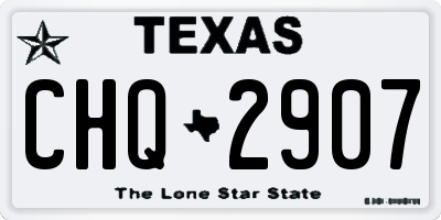 TX license plate CHQ2907