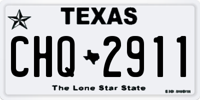 TX license plate CHQ2911