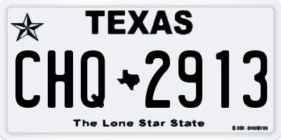 TX license plate CHQ2913