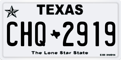 TX license plate CHQ2919