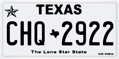 TX license plate CHQ2922