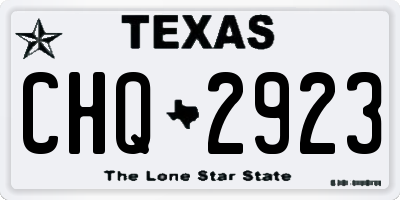 TX license plate CHQ2923