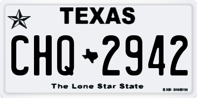 TX license plate CHQ2942
