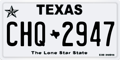 TX license plate CHQ2947