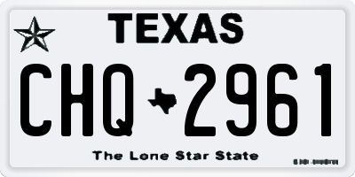 TX license plate CHQ2961