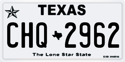 TX license plate CHQ2962