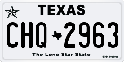 TX license plate CHQ2963