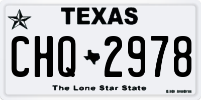 TX license plate CHQ2978