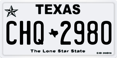 TX license plate CHQ2980