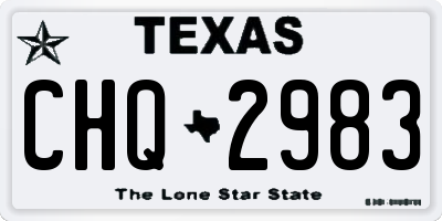 TX license plate CHQ2983