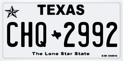 TX license plate CHQ2992