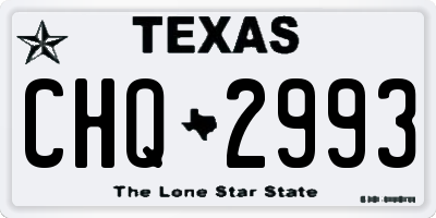 TX license plate CHQ2993
