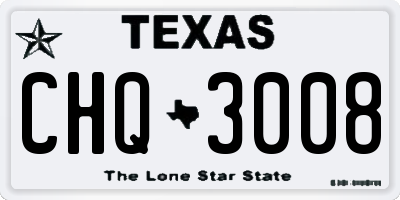 TX license plate CHQ3008