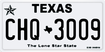 TX license plate CHQ3009