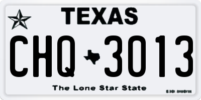TX license plate CHQ3013