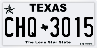 TX license plate CHQ3015