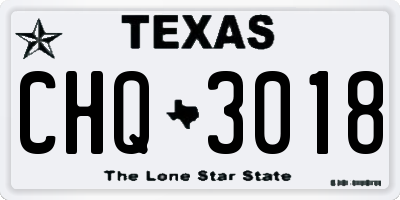 TX license plate CHQ3018