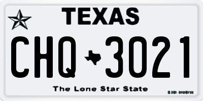 TX license plate CHQ3021