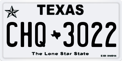 TX license plate CHQ3022