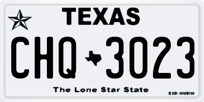 TX license plate CHQ3023