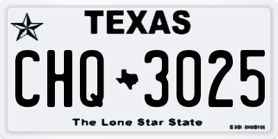 TX license plate CHQ3025