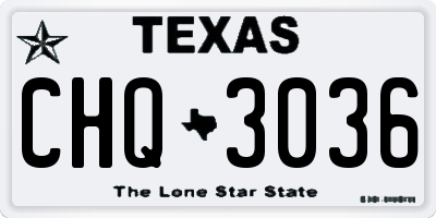 TX license plate CHQ3036