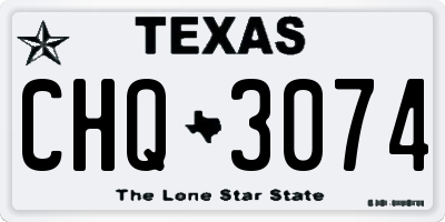TX license plate CHQ3074