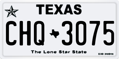 TX license plate CHQ3075