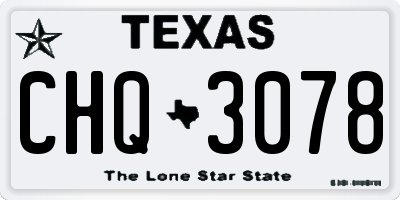 TX license plate CHQ3078