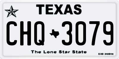 TX license plate CHQ3079