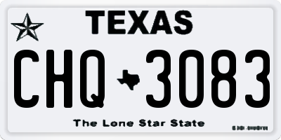 TX license plate CHQ3083