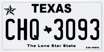 TX license plate CHQ3093