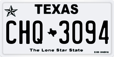 TX license plate CHQ3094