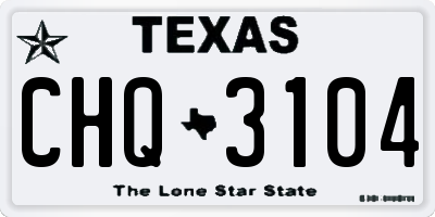 TX license plate CHQ3104