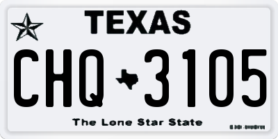 TX license plate CHQ3105